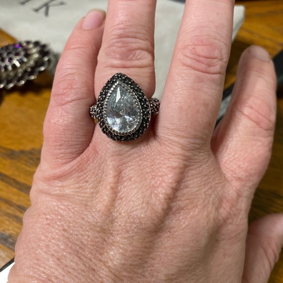 Park Lane Tear Drop clear stone ring size 8 - Picture 3 of 5